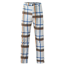 Load image into Gallery viewer, BEUU Plaid Pencil Pants for Mens, Striped Patchwork Skinny Flat-Front Business Casual Trousers Office Work Pants Sports Suits Workout Gym Fitness Slim Fit Muscle Exercise Active Bib Snowboard

