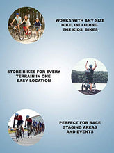 Load image into Gallery viewer, Stationary Outdoor Indoor Bike Rack for Parking Or Home Storage, Holds Up to 10 Bicycles, Simple Rail Design for Easy Setup and Assembly
