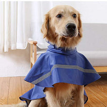 Load image into Gallery viewer, NACOCO Large Dog Raincoat Adjustable Pet Water Proof Clothes Lightweight Rain Jacket Poncho Hoodies with Strip Reflective (M, Blue)
