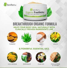 Load image into Gallery viewer, Organic Pain Relief Cream by ZenRenu - MSM Turmeric Arnica, Helichrysum | Made in USA - Muscles, Joints, Back, Neck &amp; Skin Conditions
