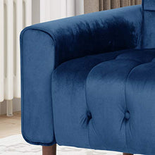 Load image into Gallery viewer, Christopher Knight Home Betsy Velvet Armchair, Modern Glam, Button-Tufted, Waffle Stitching, Navy Blue
