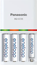 Load image into Gallery viewer, Panasonic BQ-CC55SBA "Advanced" eneloop Individual Battery 3 Hour Quick Charger with 4 LED Charge Indicator Lights, White
