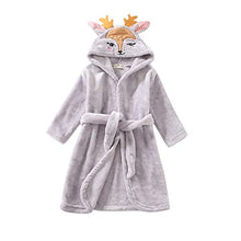 Load image into Gallery viewer, Unisex Infant Bear Ear Fleece Hooded Robe Baby Boys Girls Cartoon Bathrobes Flannel Night-Robe Sleepwear 1-8 Years
