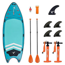 Load image into Gallery viewer, Freein 14' Inflatable Paddle Board | Large Multi Person Inflatable Stand Up SUP |6” Thick| Party Board and Bundle Accessory Pack | Stable Wide Stance | Up to 820 lbs
