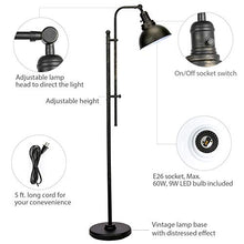 Load image into Gallery viewer, CO-Z Industrial Floor Lamp Adjustable, 65 Inches Rustic Floor Task Lamp in Aged Bronze Finish, Standing Lamp with Metal Shade for Living Room Reading Bedroom Office, ETL.
