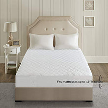 Load image into Gallery viewer, Beautyrest Cotton Blend Heated Mattress Pad Secure Comfort Technology - Luxury Quilted Electric Mattress Pad with Deep Pocket - 5-Setting Heat Controllers, Queen, White
