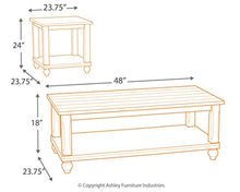 Load image into Gallery viewer, Signature Design by Ashley - Cloudhurst Contemporary 3-Piece Table Set - Includes Cocktail Table &amp; Two End Tables, White Wash Wood
