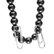Load image into Gallery viewer, Top Plaza 7 Chakra Reiki Healing Crystals Gemstone Black Metal Hematite Magnetic Beads Therapy Necklace Bracelet with Tree of Life Pendant
