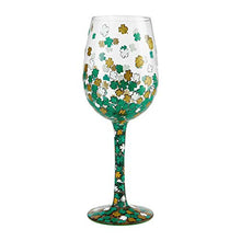 Load image into Gallery viewer, Enesco Lolita Wine Glass Shamrock, 15 oz, Multicolor
