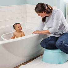 Load image into Gallery viewer, Summer Right Height Bath Tub – Elevated and Spacious Baby Bathtub with Newborn Bath Support – Extended Use Features Include Tubside Seat and Stepstool
