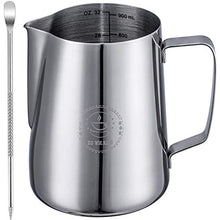 Load image into Gallery viewer, Milk Frothing Pitcher 32oz,Espresso Steaming Pitcher 32oz,Espresso Machine Accessories,Milk Frother Cup 32oz,Milk Coffee Cappuccino Latte Art,Stainless Steel Jug
