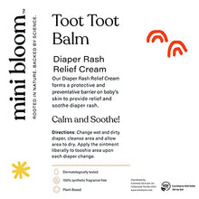Load image into Gallery viewer, Mini Bloom Toot Toot Balm Diaper Rash Relief Cream | Baby &amp; Kid Safe | Calms &amp; Soothes Irritated Skin | Made w/Zinc Oxide, Vitamin E, Shea Butter, Coconut, Jojoba &amp; Sunflower Oils | 2 oz
