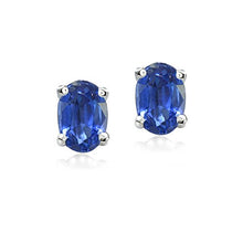 Load image into Gallery viewer, Sterling Silver Genuine Kyanite 5x3mm Oval Stud Earrings
