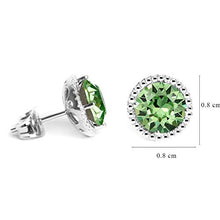 Load image into Gallery viewer, Swarovski Earrings, August Birthstone Peridot Color Swarovski Stud Earrings for Women and Girls, Swarovski Crystal Earring Studs with Certificate and Warranty, Hypoallergenic Stud Earrings
