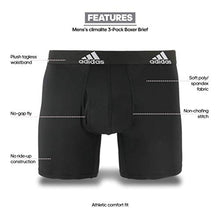 Load image into Gallery viewer, adidas Men's Performance Boxer Briefs Underwear (3-Pack), Black/Black Black/Black Black/Black, LARGE
