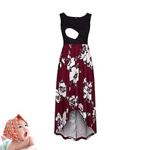 Load image into Gallery viewer, H&amp;JOY Women's Maternity Nursing Spaghetti Midi Dress Summer Pregnant Breastfeeding Tank Floral Dress (Tank Red, x_l)
