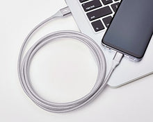 Load image into Gallery viewer, Amazon Basics Double Braided Nylon USB-C to USB-A 2.0 Fast Charging Cable, 3A - 6-Foot, Silver

