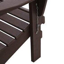 Load image into Gallery viewer, WO 4 Piece Set Outdoor Folding Poly Adirondack Chair for Backyard, Lawn, Patio, Deck, Garden, Weather Resistant Polyethylene Plastic Lounger, Dark Brown
