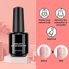 Load image into Gallery viewer, PsampaGel Nail Polish Kit with UV Light, 5 Colors Gel Nail Kit for Starter and Professional, Gel Polish Kit Sparkly Glitters, Manicure Gel Kit with Base and Top Coat(Red)
