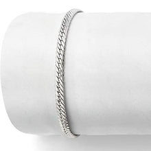 Load image into Gallery viewer, Ross-Simons Italian 14kt White Gold Cuban-Link Bracelet
