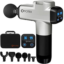 Load image into Gallery viewer, Cryotex Massage Gun – Back &amp; Neck Deep Tissue Handheld Percussion Massager – Six Different Heads for Different Muscle Groups - 30 Speed Levels
