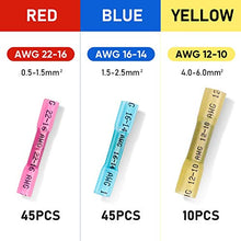 Load image into Gallery viewer, TICONN 100pcs Heat Shrink Butt Connectors Kit, Insulated Waterproof Electrical Marine Automotive Wire Crimp Terminals, Butt Splice (3 Colors / 3 Sizes) (100PCS)
