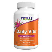 Load image into Gallery viewer, NOW Supplements, Daily Vits, One Tablet Daily with Lutein &amp; Lycopene, 250 Tablets
