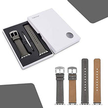 Load image into Gallery viewer, Fullmosa Compatible for iWatch 42mm 38mm 40mm 44mm, Yola Leather Watch Band for iWatch Series SE/6/5/4/3/2/1, Nike+, Edition, Sport 42mm Grey+Silver Hardware
