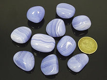 Load image into Gallery viewer, jennysun2010 Natural Chalcedony Blue Lace Agate Gemstone Metaphysical Stones Light Blue Purple with White Stripes Freeform Nugget Healing Collectible 1 Piece per Bag
