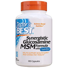 Load image into Gallery viewer, Doctor's Best Synergistic Glucosamine MSM with OptiMSM, Non-GMO, Gluten Free, Soy Free, Joint Support, 180 Caps (DRB-00070)

