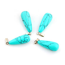 Load image into Gallery viewer, Healing Stone Pendant 24pcs Oval Long Tears Water Drop Chakra Charm Semi-Precious Gemstone Rock Crystal Quartz Stone Pendants for Necklace Jewelry Making
