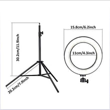 Load image into Gallery viewer, CWH&amp;WEN Selfie Fill Lamp, 6 Inch LED Ring Light with Tripod Stand, 10 Brightness Levels and 3 Lighting Modes, for Selfie Pictures YouTube Videos Makeup
