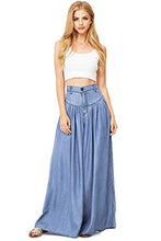 Load image into Gallery viewer, Vibrant Women's Juniors Super Wide Leg Denim Pants (S, Denim)
