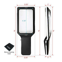Load image into Gallery viewer, 3X Large Magnifying Glass with [10 Anti-Glare &amp; Fully Dimmable LEDs]-Evenly Lit Viewing Area-Illuminated Lighted Magnifier for Reading Small Fonts, Low Vision Seniors, Macular Degeneration, Inspection
