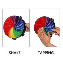 Load image into Gallery viewer, Coloch 2 Pack Wood Radiant Tambourine with Double Row Jingles, Hand Held Drum Reflective Tambourine Percussion Musical Instrument for Kid&amp; Adult, Party, KTV, Church, Music Show, 8 and 10 Inch
