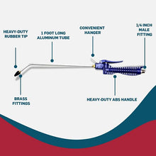Load image into Gallery viewer, Air Compressor Blower Nozzle, 1 Foot Air Gun For Compressor, Long Reach and High Velocity 4CFM 150 PSI (AS121-2C) by LE LEMATEC
