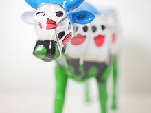 Load image into Gallery viewer, Cowparade (Tokyo 2008) - Museum Edition - "It Sees" Blue Cow Figurine by Inushige - Large ( 12" x 3.5" x 8")
