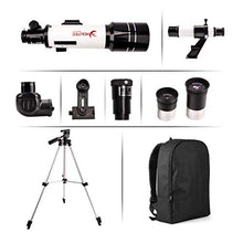 Load image into Gallery viewer, MOUTEC Telescope for Kids and Beginners with Backpack Smartphone Adapter, Portable 70mm Refractor Travel Telescope for Camping - Great Astronomy Gift for Kids to Explore Space Moon Star
