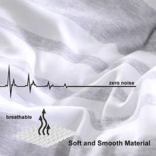 Load image into Gallery viewer, COHOME Queen 2100 Series Cooling Comforter Down Alternative Quilted Duvet Insert with Corner Tabs All-Season - Luxury Snuggly Hotel Comforter - Reversible - Machine Washable- Grey/White Stripe
