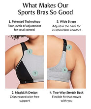 Load image into Gallery viewer, Glamorise Womens Custom Control Wirefree #1166 Sports Bra, White/Gray, 32B US
