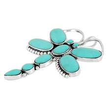 Load image into Gallery viewer, Dragonfly Turquoise Necklace Pendant in 925 Sterling Silver &amp; Genuine Turquoise (20" Length)
