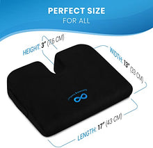 Load image into Gallery viewer, Everlasting Comfort Car and Truck Seat Cushion - Memory Foam Wedge Chair Driving Pillow (Black)
