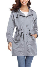 Load image into Gallery viewer, Womens Outdoor Waterproof Lightweight Windbreaker Raincoat Hooded Rain Jacket
