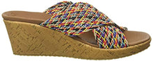 Load image into Gallery viewer, Skechers womens Slide Wedge Sandal, Real Multi, 7.5 US
