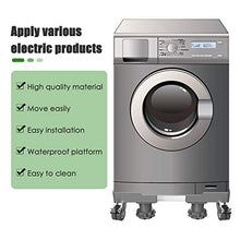 Load image into Gallery viewer, Universal Adjustable Washing Machine Stand Base, Multi-Functional Dolly Roller Base Stand with 4 lifting feet and 4 wheels, Telescopic Adjustable Base for Dryer Washing Machine and Mini Refrigerator
