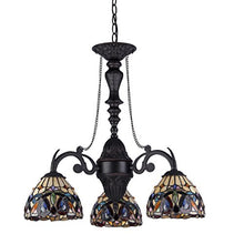 Load image into Gallery viewer, Chloe Lighting CH33353VR21-DC3 Serenity Tiffany-Style Victorian 3-Light Mini Chandelier, 25.8 x 20.5 x 20.5", Bronze
