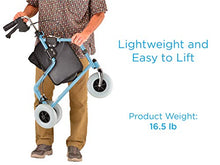 Load image into Gallery viewer, NOVA Traveler 3 Wheel Rollator Walker, All Terrain 8” Wheels, Includes Bag, Basket and Tray, Diamond Sky Blue
