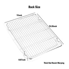 Load image into Gallery viewer, Wildone Baking Sheet &amp; Rack Set [2 Sheets + 2 Racks], Stainless Steel Cookie Pan with Cooling Rack, Size 16 x 12 x 1 Inch, Non Toxic &amp; Heavy Duty &amp; Easy Clean
