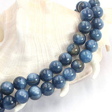 Load image into Gallery viewer, SR BGSJ Jewelry Making Craft Natural 8-9mm Round Blue Kyanite Gemstone Loose Spacer DIY Beads Strand 15"
