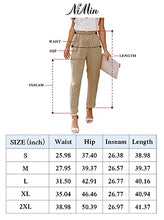 Load image into Gallery viewer, NIMIN High Waisted Pants for Women Summer Beach Pants Cotton Linen Like Pull On Pants Ladies Paper Bag Pants Work Pants with Pockets Rust Red Medium
